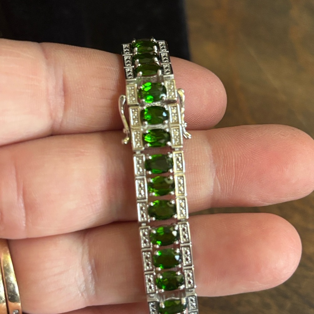 Vintage, NIB, Stunning, 925 Silver & Gemstone Bracelet